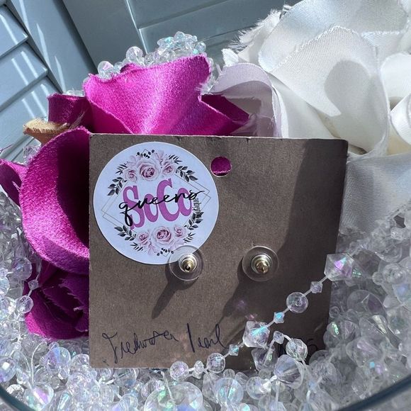 Rich McCoy Unique Handmade Upcycled Brass Bullet
Casing Earrings Pearl Jeweled - Picture 3 of 4